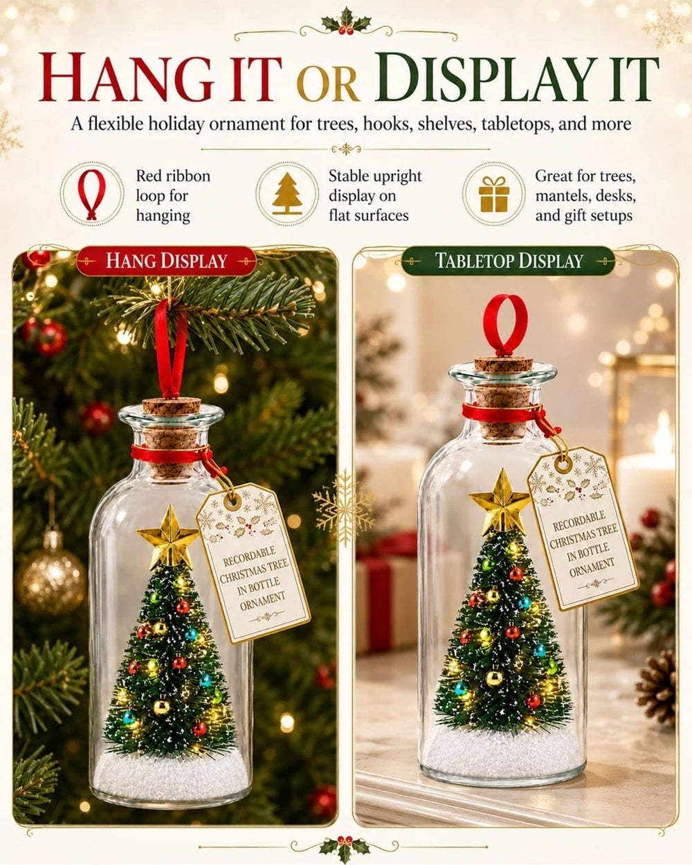 Recordable Christmas Tree Message Bottle