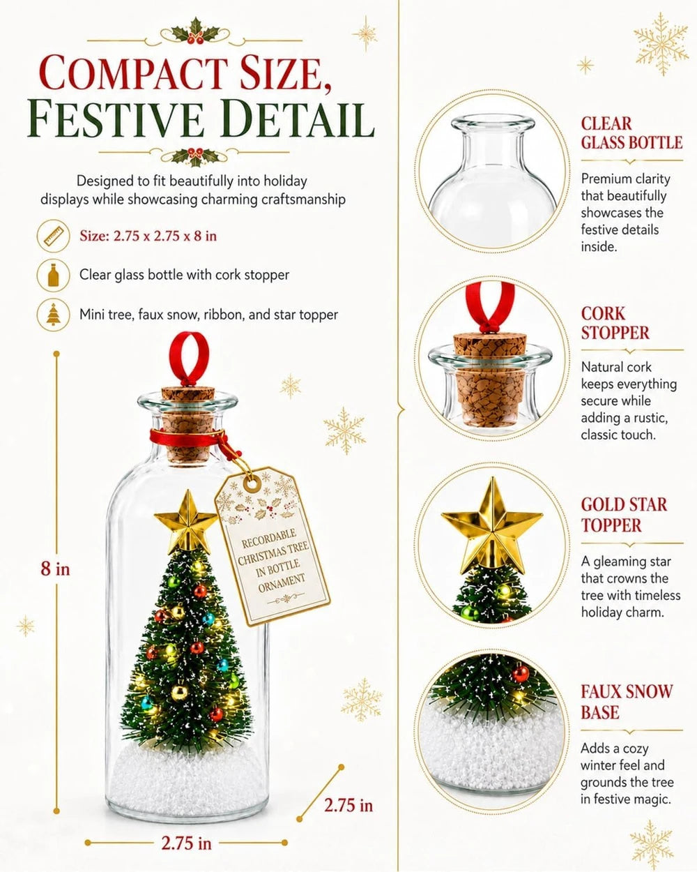 Recordable Christmas Tree Message Bottle
