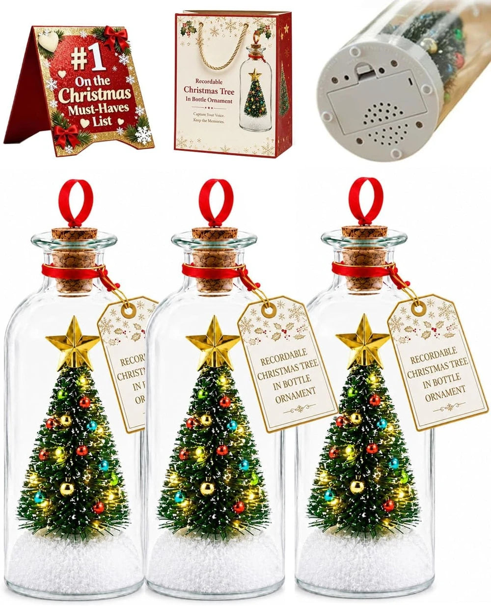Recordable Christmas Tree Message Bottle